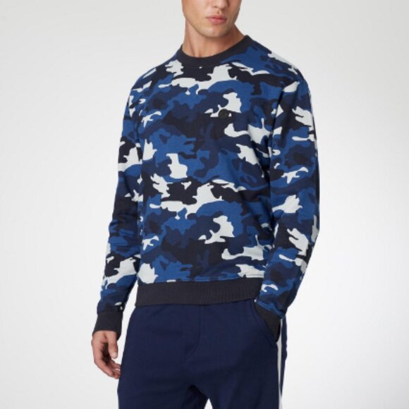 The Kooples X Sport Blue Camouflage Crew Sweatshirt | Size L - Picture 2 of 16